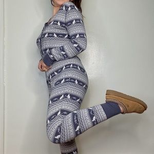 cat print onesie pajama set